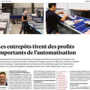 LES ENTREPÔTS TIRENT DES PROFITS IMPORTANTS DE L'AUTOMATISATION