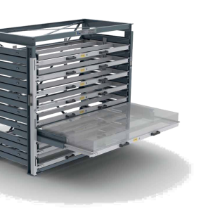 Thiel Storage Systems: uittrekbare opbergrekken voor magazijnen